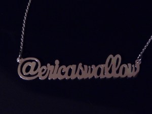 ericaswallow twitter handle necklace