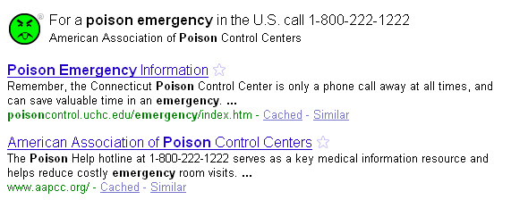 poison emergency google query