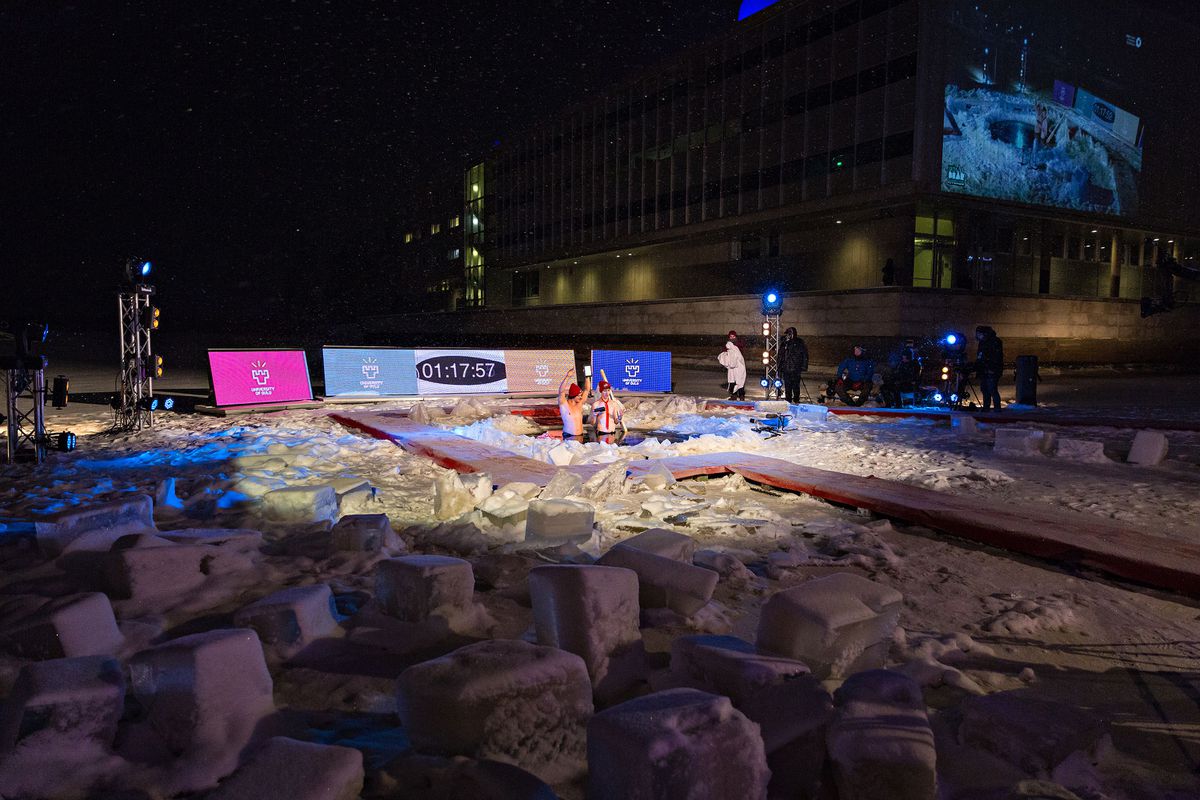 The event was projected on the Oulu City Theater.